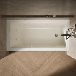 Archer 60'' x 30'' alcove Heated BubbleMassageE air bath and whirlpool, right drain - image 6