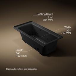 Archer 60'' x 30'' alcove Heated BubbleMassageE air bath and whirlpool, right drain - image 3