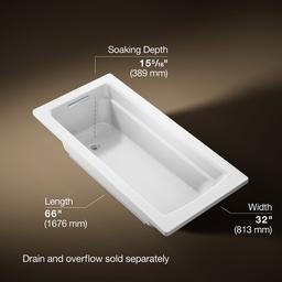 Archer 66'' x 32'' drop-in bath - image 3