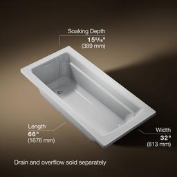 Archer 66'' x 32'' drop-in bath - image 3