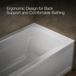 Archer 66'' x 32'' alcove bath with Bask heated surface, left drain - image 8