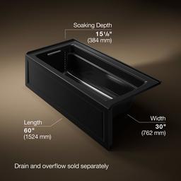 Archer 66'' x 32'' alcove bath with Bask heated surface, left drain - image 3