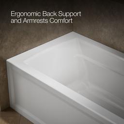 Archer 66'' x 32'' alcove bath with Bask heated surface, right drain - image 8