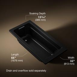 Archer 66'' x 32'' drop-in bath with Bask heated surface - image 3