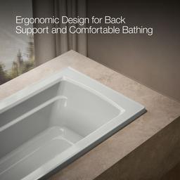Archer 66'' x 32'' drop-in bath with Bask heated surface - image 7