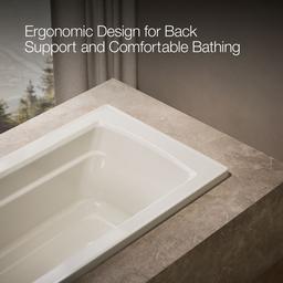 Archer 66'' x 32'' drop-in bath with Bask heated surface - image 7