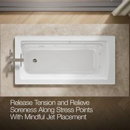 Archer 66'' x 32'' drop-in heated whirlpool bath - image 6