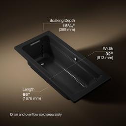 Archer 66'' x 32'' drop-in Heated BubbleMassageE air bath - image 3