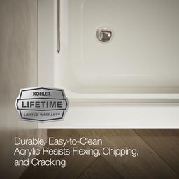 Archer 66'' x 32'' alcove Heated BubbleMassageE air bath, left drain - image 8