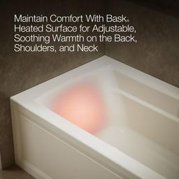 Archer 66'' x 32'' alcove Heated BubbleMassageE air bath with Bask heated surface, right drain - image 7