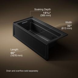 Archer 66'' x 32'' alcove heated whirlpool, left hand - image 3
