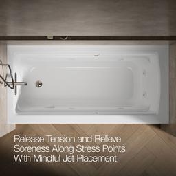 Archer 66'' x 32'' alcove whirlpool bath with Bask heated surface, left drain - image 6