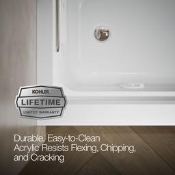 Archer 66'' x 32'' alcove whirlpool bath with Bask heated surface, left drain - image 8