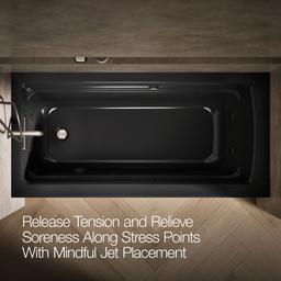 Archer 66'' x 32'' alcove whirlpool bath with Bask heated surface, left drain - image 6