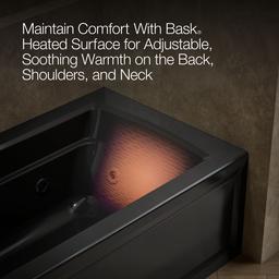 Archer 66'' x 32'' alcove whirlpool bath with Bask heated surface, left drain - image 7