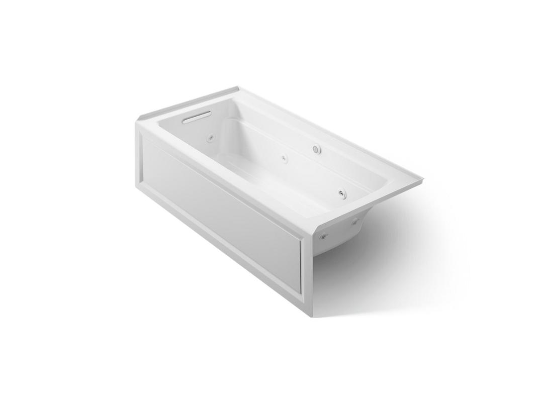 Archer 66'' x 32'' alcove whirlpool bath with Bask heated surface, left drain by Kohler