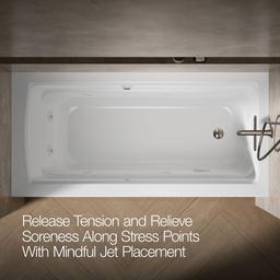 Archer 66'' x 32'' alcove whirlpool bath with Bask heated surface, right drain - image 6