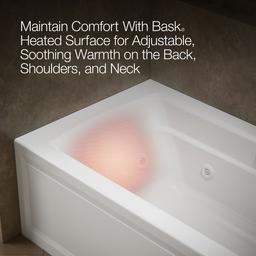 Archer 66'' x 32'' alcove whirlpool bath with Bask heated surface, right drain - image 7
