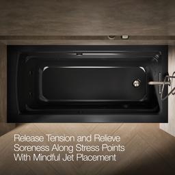 Archer 66'' x 32'' alcove whirlpool bath with Bask heated surface, right drain - image 6