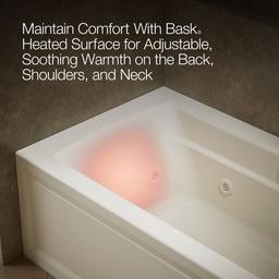 Archer 66'' x 32'' alcove whirlpool bath with Bask heated surface, right drain - image 7
