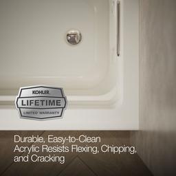 Archer 66'' x 32'' alcove whirlpool bath with Bask heated surface, right drain - image 8