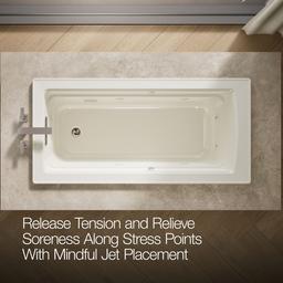 Archer 66'' x 32'' drop-in whirlpool bath with Bask heated surface - image 6