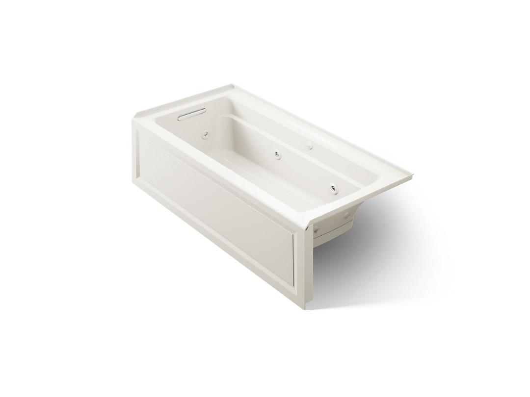 Archer 66'' x 32'' alcove Heated BubbleMassageE air bath and whirlpool, left drain by Kohler