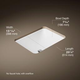 Caxton 20-1/2'' rectangular undermount bathroom sink - image 3
