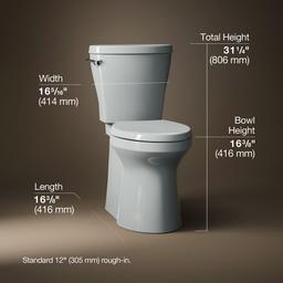 Betello ContinuousClean XT two-piece elongated toilet with skirted trapway, 1.28 gpf - image 3
