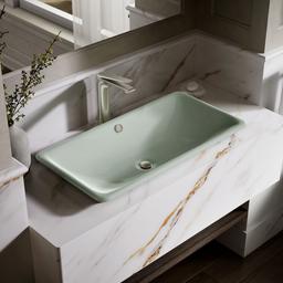 Iron Plains 30'' rectangular drop-in / undermount / vessel bathroom sink - Aspen Exterior With Aspen Interior - image 2