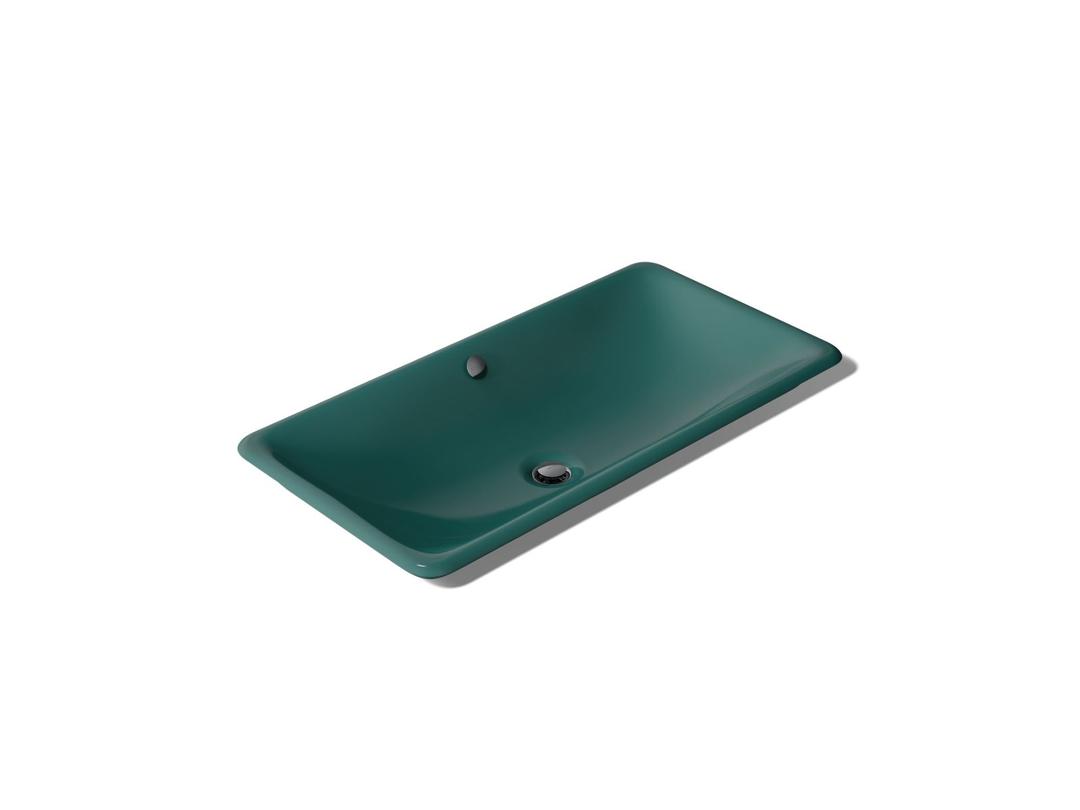 Iron Plains 30'' rectangular drop-in / undermount / vessel bathroom sink - Teal Exterior With Teal Interior by Kohler