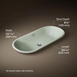 Iron Plains 33'' oval drop-in / undermount / vessel bathroom sink - Aspen Exterior With Aspen Interior - image 2