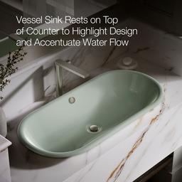 Iron Plains 33'' oval drop-in / undermount / vessel bathroom sink - Aspen Exterior With Aspen Interior - image 4