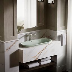 Iron Plains 33'' oval drop-in / undermount / vessel bathroom sink - Aspen Exterior With Aspen Interior - image 3