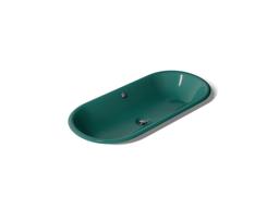 Iron Plains 33'' oval drop-in / undermount / vessel bathroom sink - Teal Exterior With Teal Interior - image 1