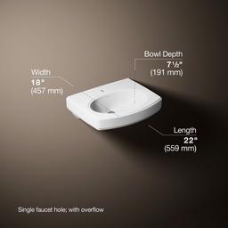 Kohler Pinoir 22'' Oval Wall-mount Bathroom Sink - White - image 3
