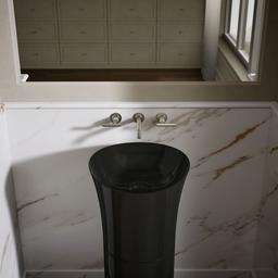 VeilE 16'' pedestal bathroom sink, no overflow - image 8