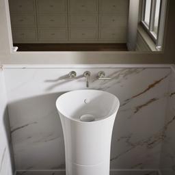 VeilE 16'' round vessel bathroom sink or pedestal sink basin - image 8