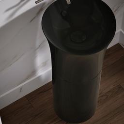 VeilE 16'' round vessel bathroom sink or pedestal sink basin - image 6