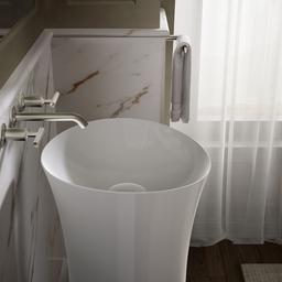 VeilE 16'' round vessel bathroom sink or pedestal sink basin, no overflow - image 5