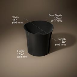 VeilE 16'' round vessel bathroom sink or pedestal sink basin, no overflow - image 3