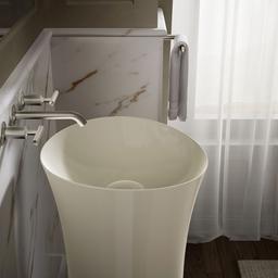 VeilE 16'' round vessel bathroom sink or pedestal sink basin, no overflow - image 5
