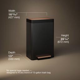 13-gallon stainless steel step trash can - image 3