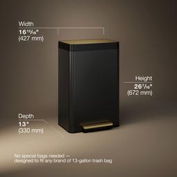 13-gallon stainless steel step trash can - image 3