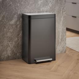 13-gallon stainless steel step trash can - image 2