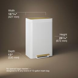 13-gallon stainless steel step trash can - image 3