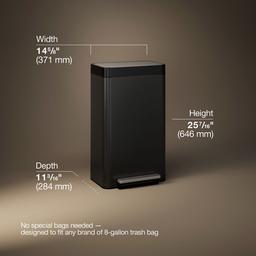 8-gallon loft stainless steel step trash can - image 3