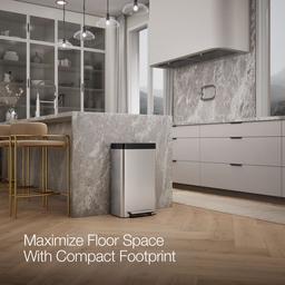 8-gallon loft stainless steel step trash can - image 9