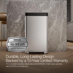 8-gallon loft stainless steel step trash can - image 11