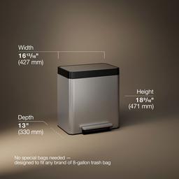 8-gallon stainless steel step trash can - image 3